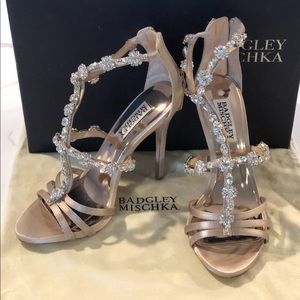Badgley Mischka crystal embellished sandal